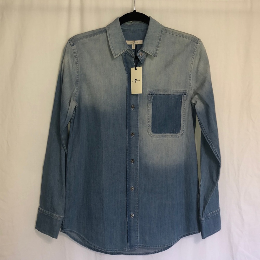 7 for All Mankind Long Sleeve Jean Shirt